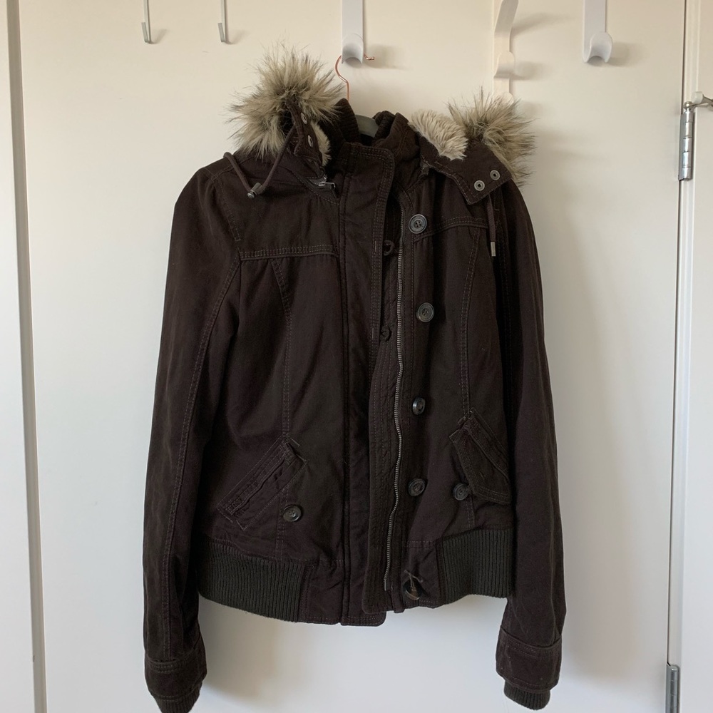 Abercrombie & Fitch furry winter bomber